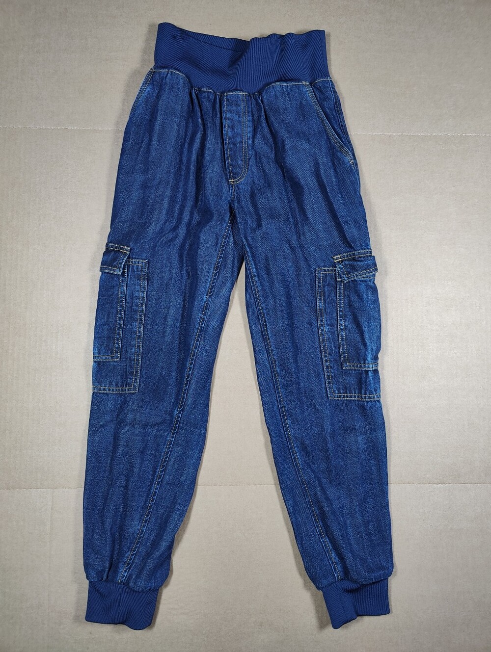 Cinq A Sept Women's Giles Navy Denim Print Cargo Ankle Joggers Size S (22Wx26L)